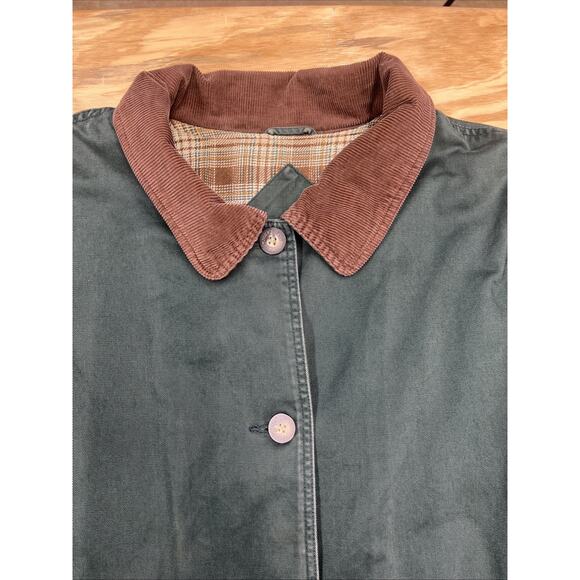 Vtg St. John's Bay Flannel Lined Corduroy Trim Chore Barn Jacket Green Size 3X - Picture 4 of 16